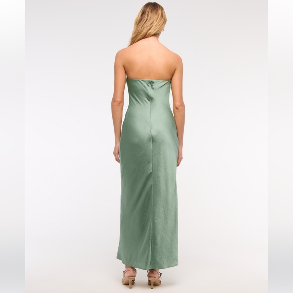 Abercrombie & Fitch Sage Green Strapless Maxi Dress - Picture 4 of 9